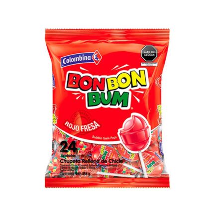 Chupetines Bon Bon Bum Fresa 24und
