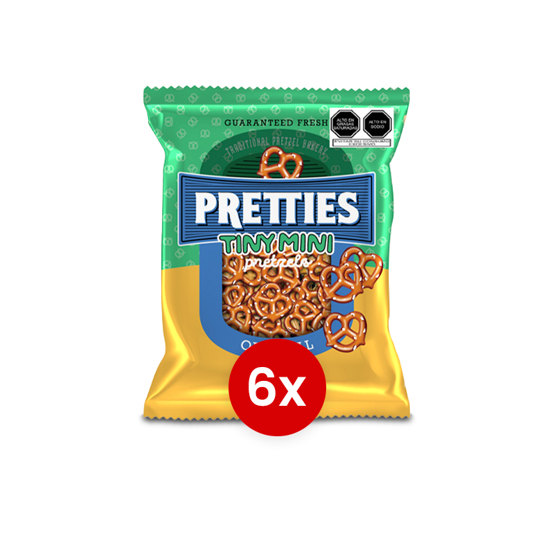 Mini-pretzels Pack x6 Tiny Mini 35g Pretties Pretzels OFERTA - Imagen 1