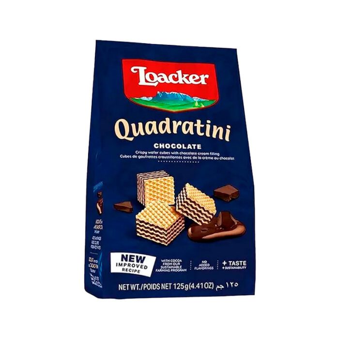 Waffer Loacker Quadratini Chocolate 125g - Vega Store Perú