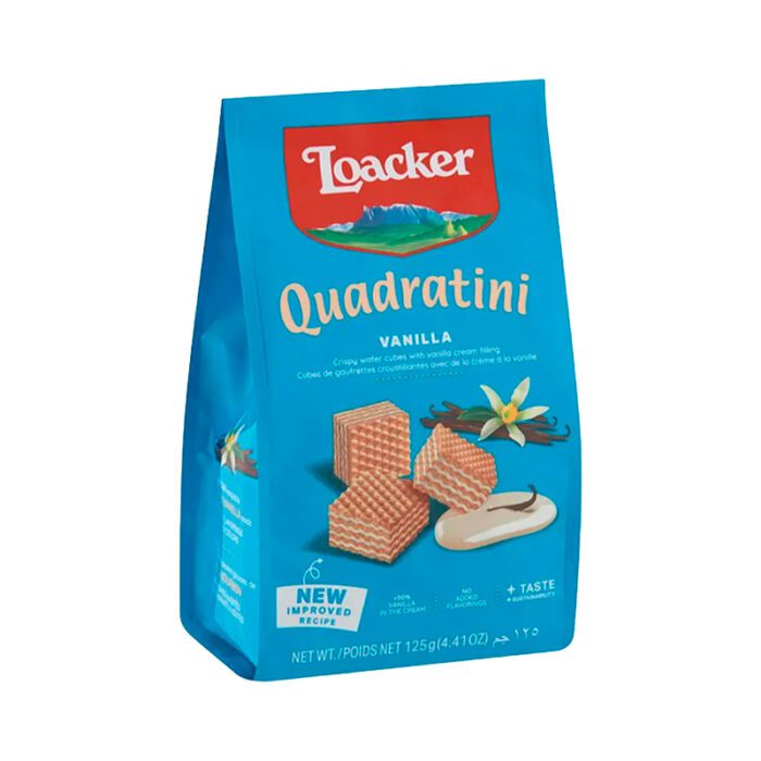 Waffer Loacker Quadratini Vainilla 125g - Vega Store Perú