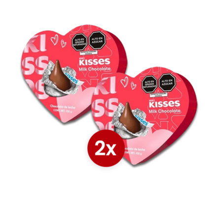 Pack x2 Kisses Corazón Chocolate 102gr 2026 OFERTA